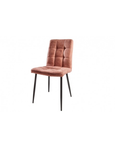 Chaise design rétro MODENA marron vintage avec surpiqûres décoratives