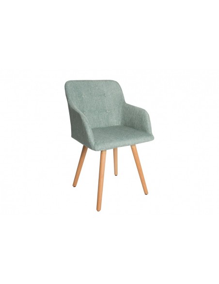 Chaise design rétro SCANDINAVIA MEISTERST?CK vert avec accoudoirs