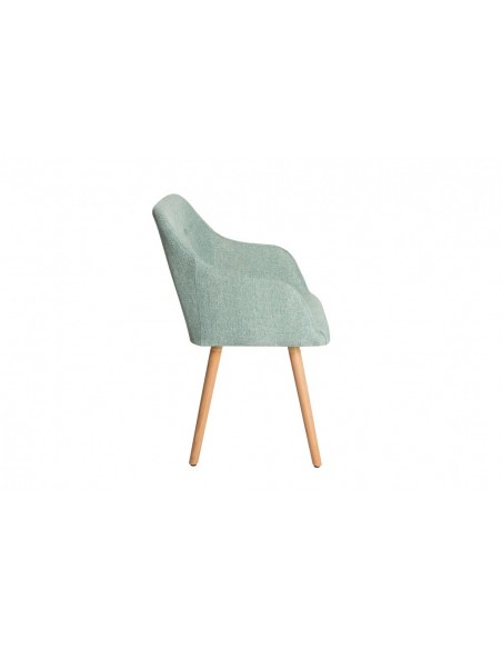 Chaise design rétro SCANDINAVIA MEISTERST?CK vert avec accoudoirs