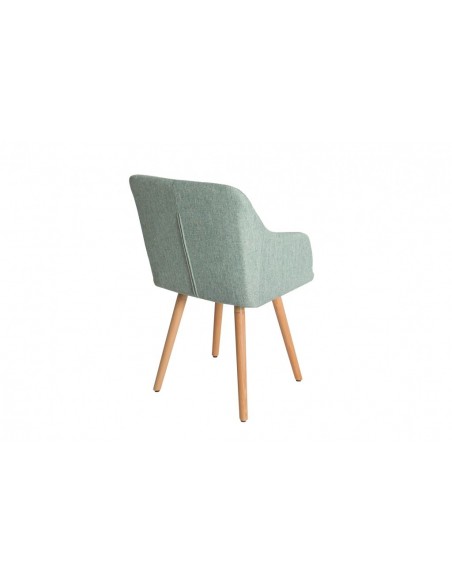 Chaise design rétro SCANDINAVIA MEISTERST?CK vert avec accoudoirs