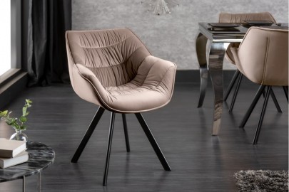 Chaise design THE DUTCH COMFORT champagne gris velours...