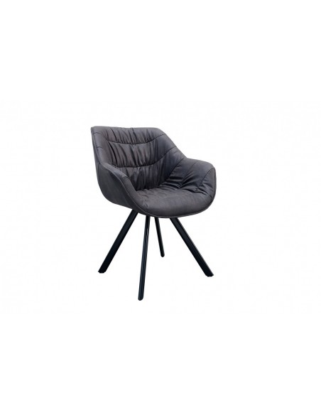 Chaise design THE DUTCH COMFORT gris antique style rétro avec accoudoirs