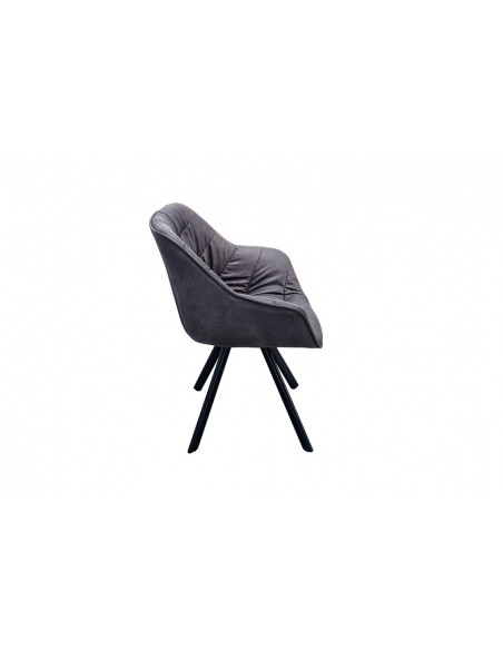 Chaise design THE DUTCH COMFORT gris antique style rétro avec accoudoirs
