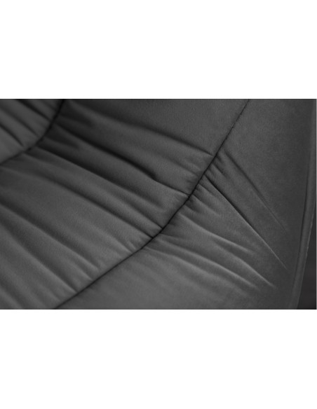 Chaise design THE DUTCH COMFORT gris velours style rétro avec accoudoirs