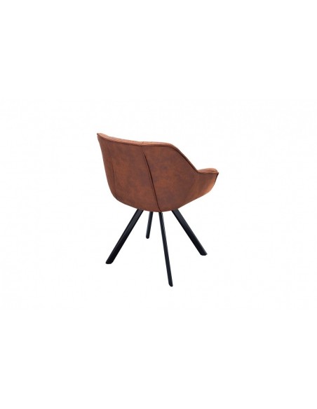 Chaise design THE DUTCH COMFORT marron antique style rétro avec accoudoirs