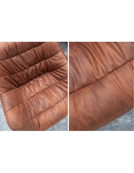 Chaise design THE DUTCH COMFORT marron antique style rétro avec accoudoirs