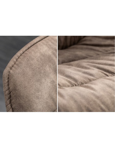 Chaise design THE DUTCH COMFORT taupe style rétro avec accoudoirs