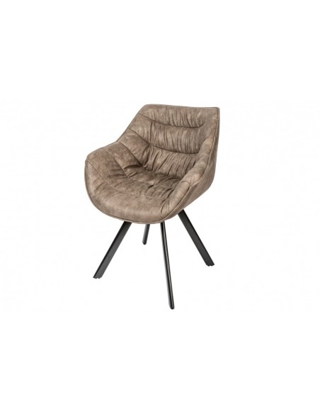 Chaise design THE DUTCH COMFORT taupe style rétro avec accoudoirs