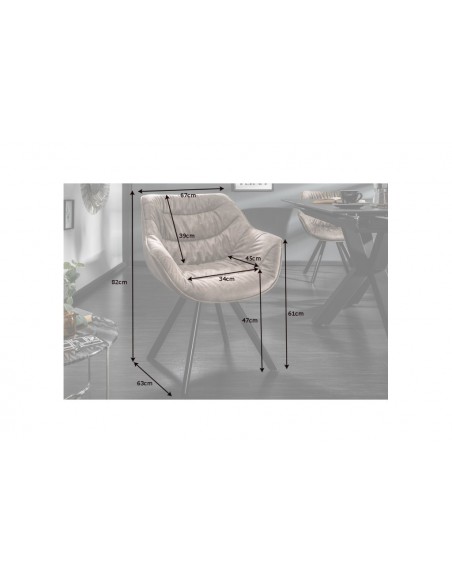 Chaise design THE DUTCH COMFORT taupe style rétro avec accoudoirs