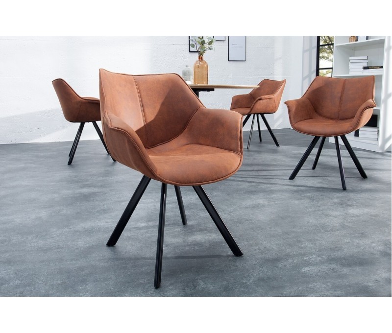 Chaise design THE DUTCH RETRO marron...