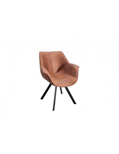 Chaise design THE DUTCH RETRO marron antique avec accoudoirs