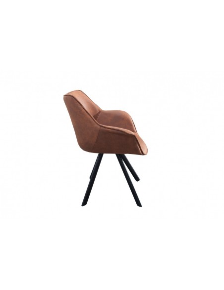 Chaise design THE DUTCH RETRO marron antique avec accoudoirs