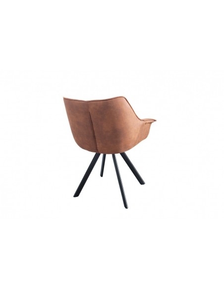 Chaise design THE DUTCH RETRO marron antique avec accoudoirs