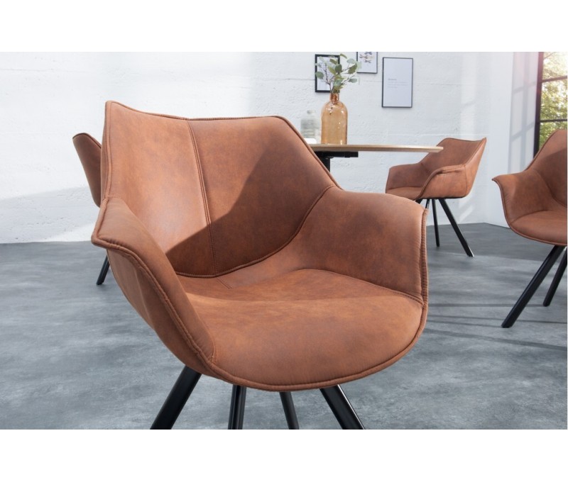 Chaise design THE DUTCH RETRO marron...