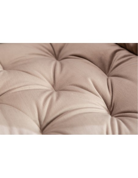 Chaise en velours THE DUTCH COMFORT champagne gris haut de gamme rembourr?e avec accoudoirs