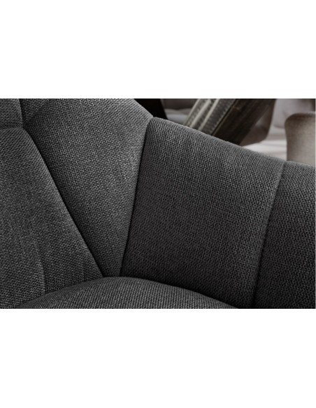 Chaise pivotante PAPILLON anthracite piq?res décoratives structure noire