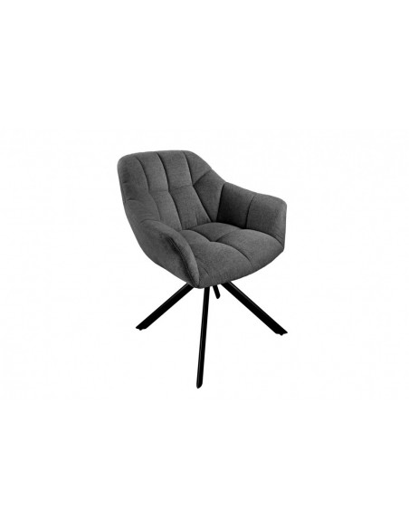 Chaise pivotante PAPILLON anthracite piq?res décoratives structure noire
