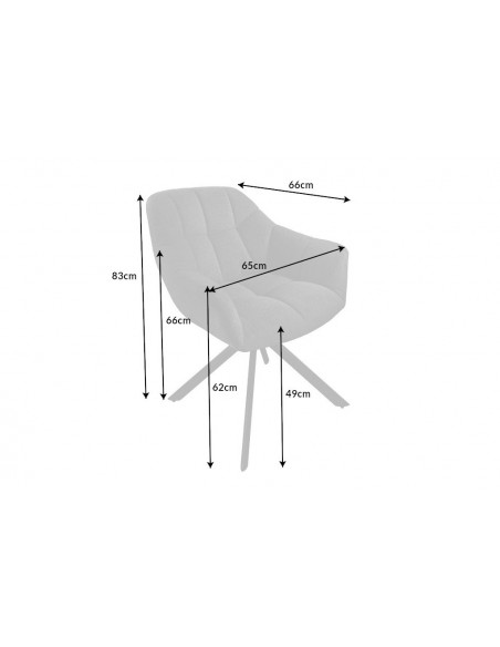 Chaise pivotante PAPILLON anthracite piq?res décoratives structure noire