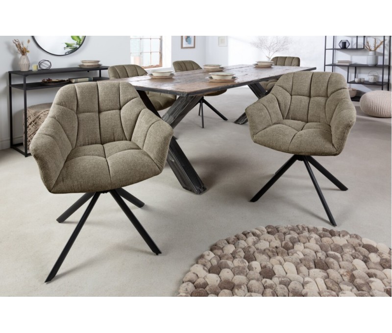Chaise pivotante PAPILLON brun clair...