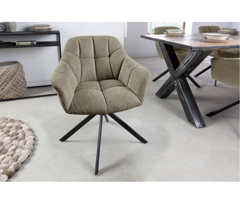 Chaise pivotante PAPILLON brun clair...