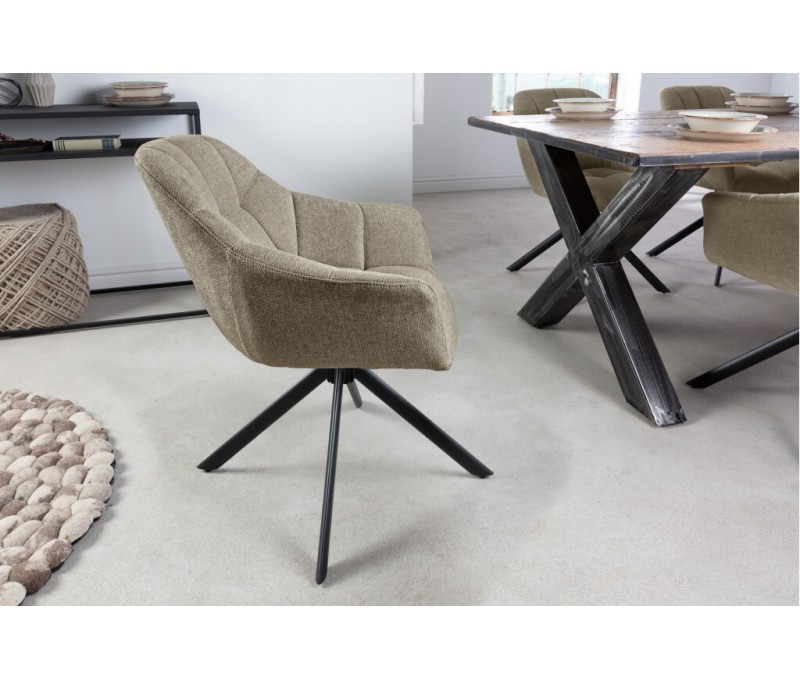 Chaise pivotante PAPILLON brun clair...