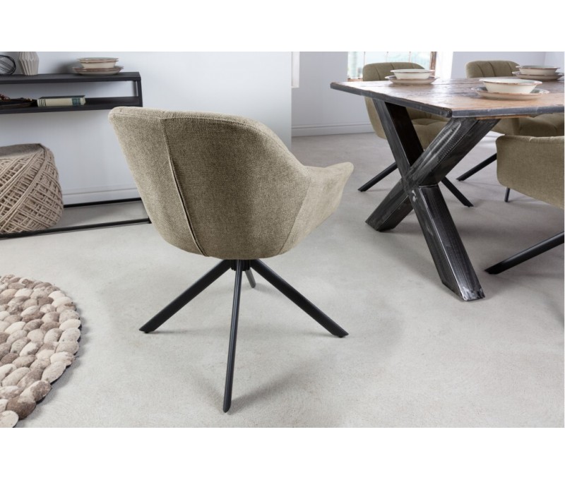 Chaise pivotante PAPILLON brun clair...