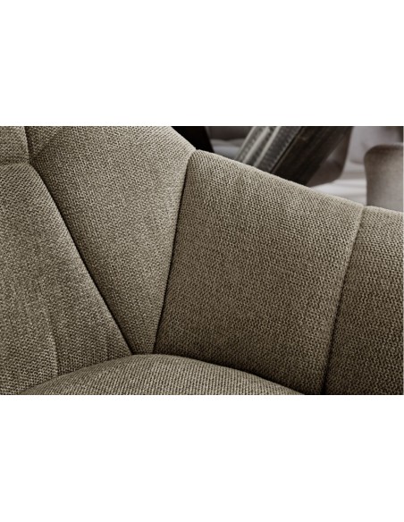Chaise pivotante PAPILLON brun clair surpiqûres noires