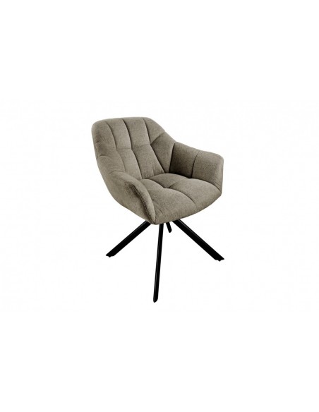 Chaise pivotante PAPILLON brun clair surpiqûres noires