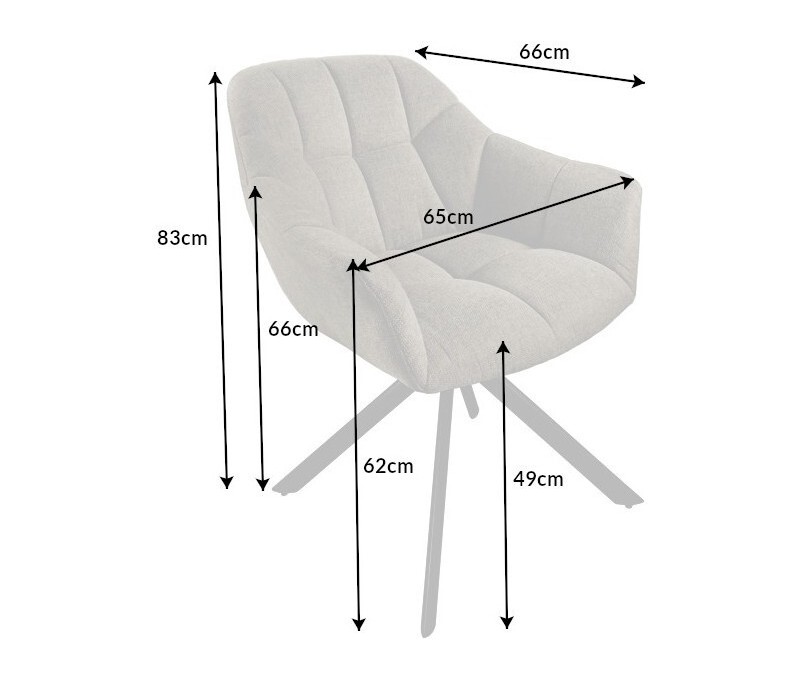 Chaise pivotante PAPILLON brun clair...