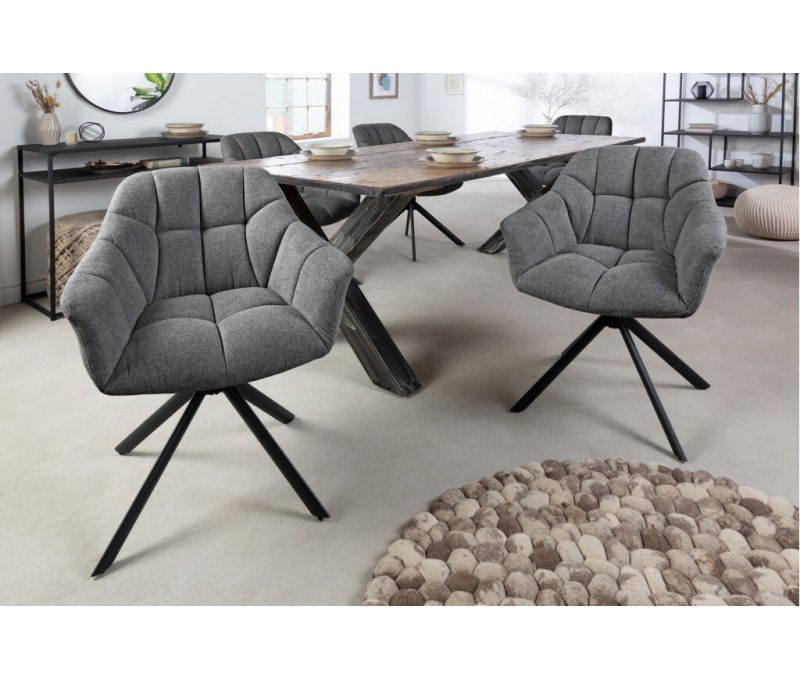 Chaise pivotante PAPILLON gris foncé...