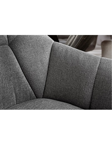 Chaise pivotante PAPILLON gris foncé surpiqûres noires