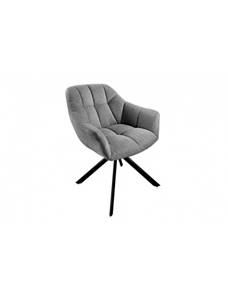 Chaise pivotante PAPILLON gris foncé surpiqûres noires