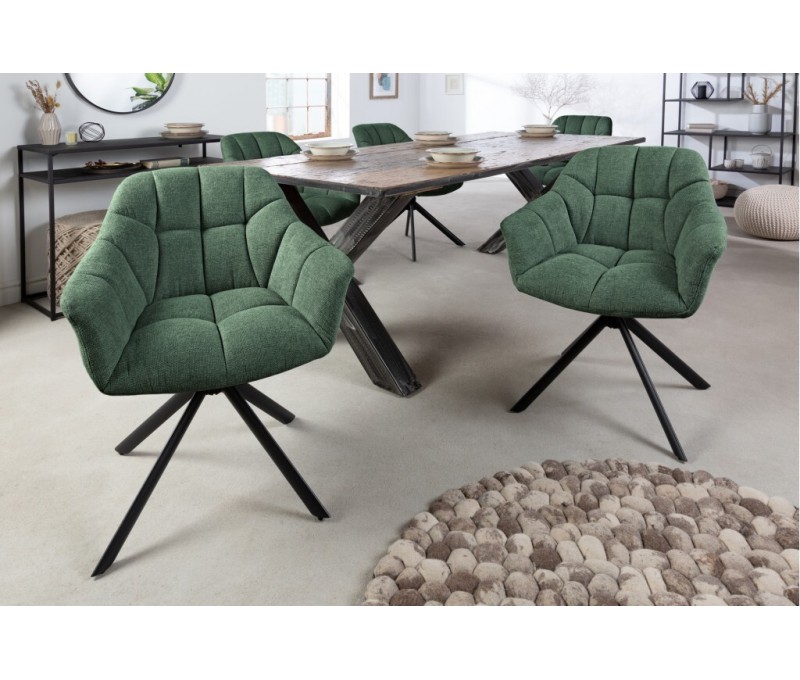 Chaise pivotante PAPILLON vert foncé...