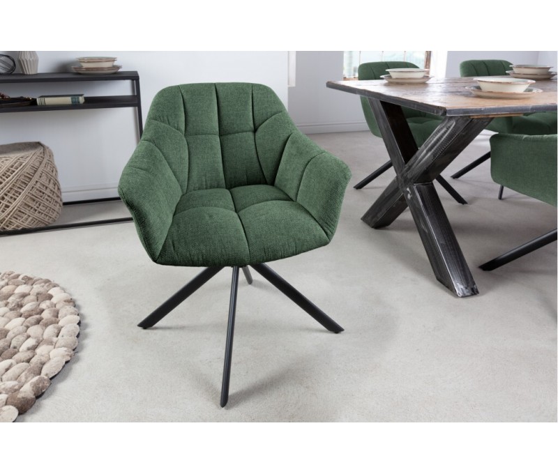 Chaise pivotante PAPILLON vert foncé...