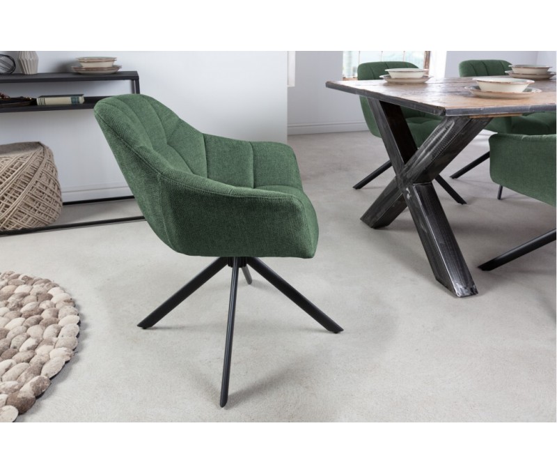 Chaise pivotante PAPILLON vert foncé...