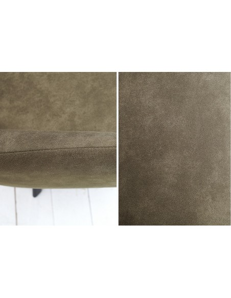 Chaise rétro design LUCCA taupe antique avec surpiqûres style industriel