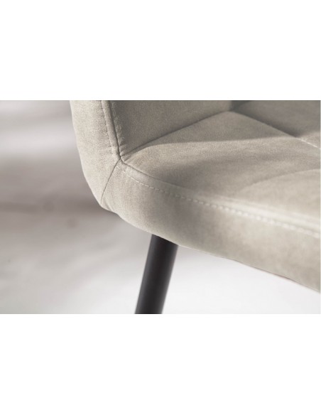 Chaise rétro design MODENA pierre grise avec piq?res décoratives