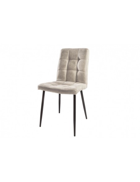 Chaise rétro design MODENA pierre grise avec piq?res décoratives