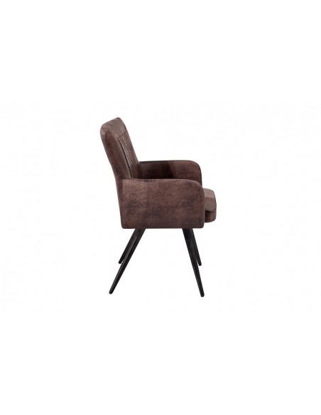 Chaise rétro design ROADSTER marron antique avec accoudoirs