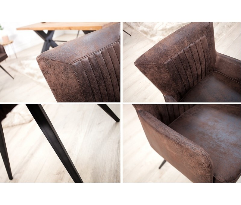 Chaise rétro design ROADSTER marron...
