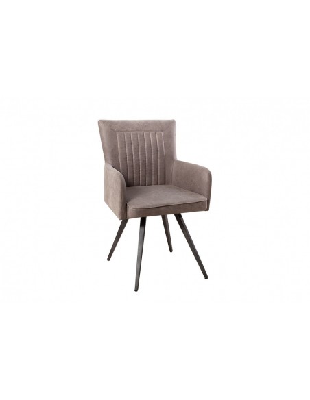 Chaise rétro design ROADSTER rétro gris taupe antique avec accoudoirs