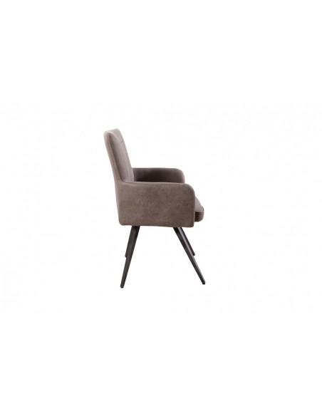 Chaise rétro design ROADSTER rétro gris taupe antique avec accoudoirs