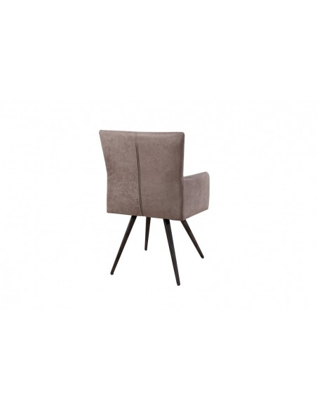 Chaise rétro design ROADSTER rétro gris taupe antique avec accoudoirs