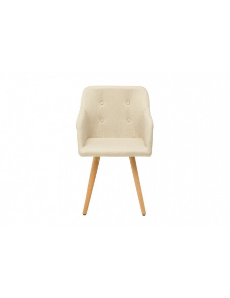 Chaise rétro design SCANDINAVIA MEISTERST?CK beige avec accoudoirs