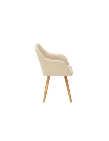 Chaise rétro design SCANDINAVIA MEISTERST?CK beige avec accoudoirs