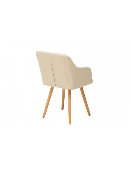 Chaise rétro design SCANDINAVIA MEISTERST?CK beige avec accoudoirs