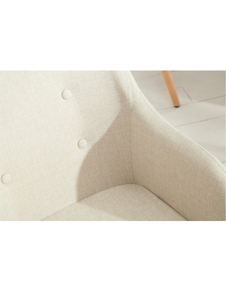Chaise rétro design SCANDINAVIA MEISTERST?CK beige avec accoudoirs