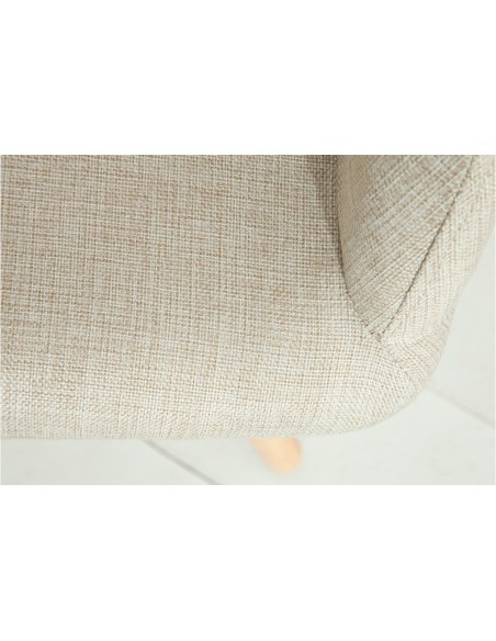 Chaise rétro design SCANDINAVIA MEISTERST?CK beige avec accoudoirs