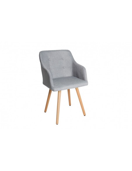 Chaise rétro design SCANDINAVIA MEISTERST?CK gris clair avec accoudoirs