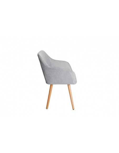Chaise rétro design SCANDINAVIA MEISTERST?CK gris clair avec accoudoirs
